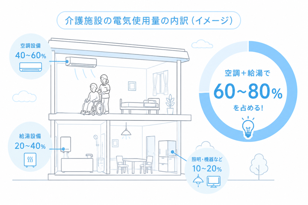 介護施設の電気代分布図