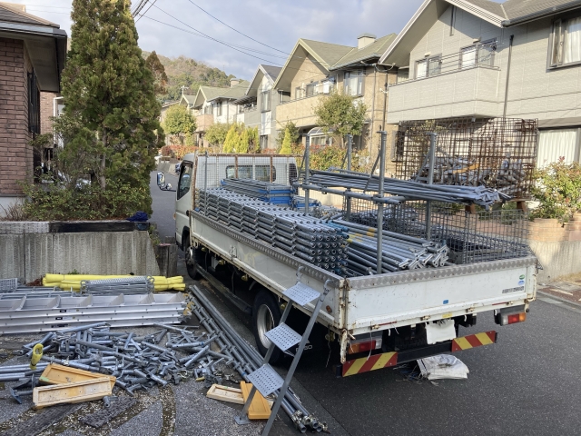 外壁塗装を行うための足場の準備
