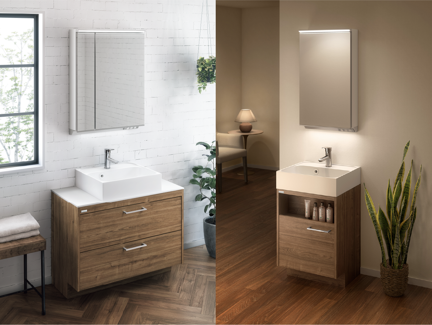 アサヒ衛陶 洗面ボウルセット(陶器製ベッセル) アサヒ衛陶 コーナー洗面台 セット 1面鏡 500幅 50cm