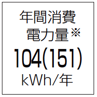 年間消費電力量104(151)kWh/年